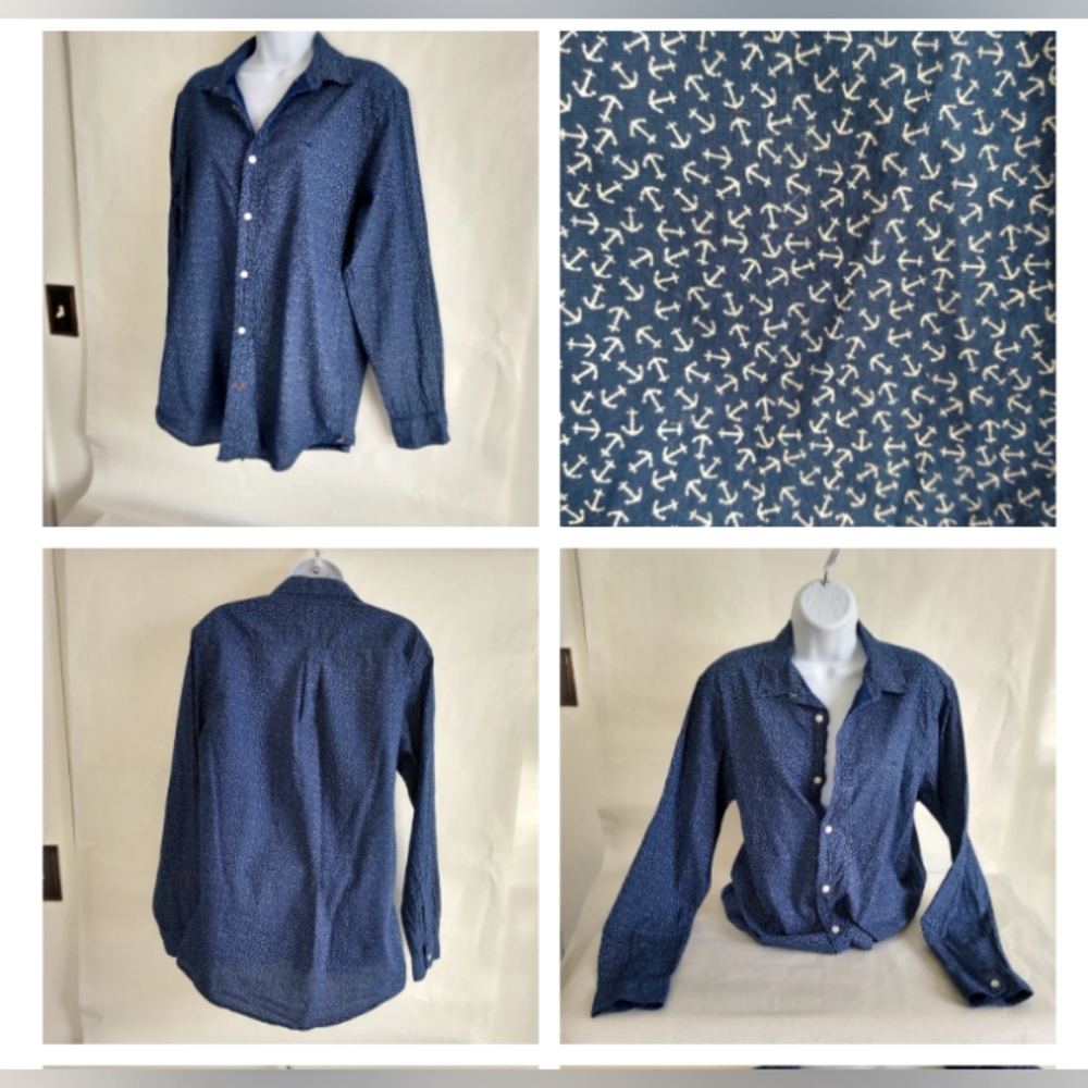 Women's Dockers Blouse, Size Medium, Button down, long sleeve, color baby blue ,